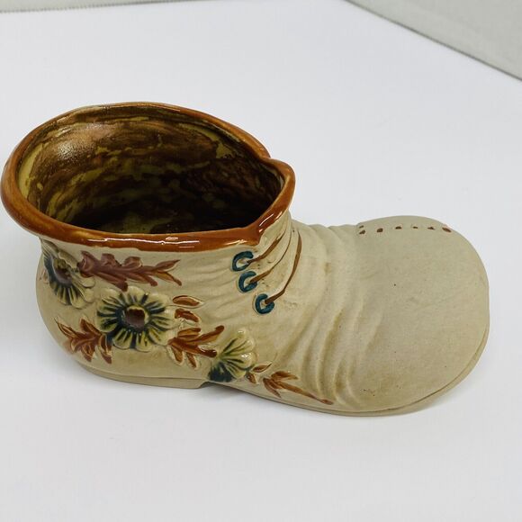 Rubens Originals Shoe Boot  Planter Vintage Ceramic  6.5 x 3"  Pottery - Picture 3 of 9